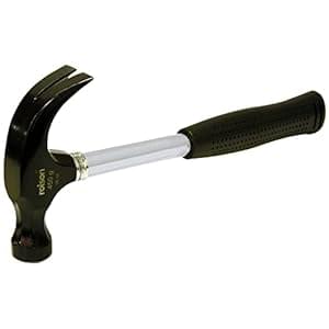 Rolson 10339 16 oz Claw Hammer Tubular Steel, Silver Black