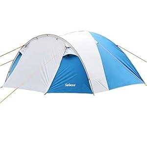 SAFACUS 3-4 Person Dome Camping Tent, Double layer, Full Waterproof Holiday Family 3-4 Man Tent, Easy to Set Up for Outdoors Hiking Fishing Traveling Beach Vacation