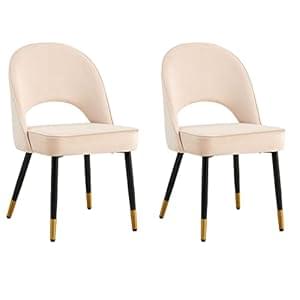 STARNINE Set Of 2 Or Single Velvet Dining Chair Soft Padded Velvet Dining Chairs With Black Legs For Dining Room Office Cafe Restaurant