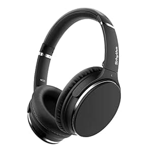 Srhythm NC25 Active Noise Cancelling Headphones, Bluetooth Wireless Over Ear Headset with Mic, 50H Playtime Quick Charge, Low Latency Mode, Connect to 2 Devices, Super Lightweight