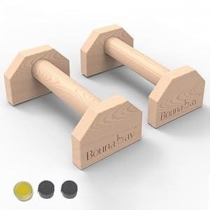 Bounabay Push Up Bars Stands, 1 Pair Wooden Parallettes Gravity Fitness, Mini Handle Pumps, Push Ups for Fitness, Gymnastics, Aerobics