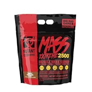 Mutant Mass Extreme Gainer Whey Protein Powder, Build Muscle Size & Strength with High-Density Clean Calories, 12 lbs. (5.45 kg) (Triple Chocolate)