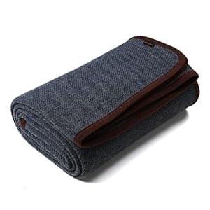 ACUSHLA Merino Wool Thorw Blanket – Warm, Thick, Washable, Large Throw – Great for Indoor Outdoor Camping 160 x 200 cm (Wool)-Military (Grey)