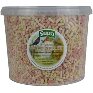 Supa Mixed Suet Pellets for Wild Birds, 3 Litre Bucket , High Energy Protein Rich Treat For Garden Birds , Attract More Birds To Your Garden, Quality Wild Bird Food,package may vary