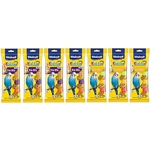 VITAKRAFT TRIO MIXED VARIETY PACK BUDGIE KRACKER HANGING BIRD CAGE SEED STICK TREATS 7 PACK 6 FLAVOURS